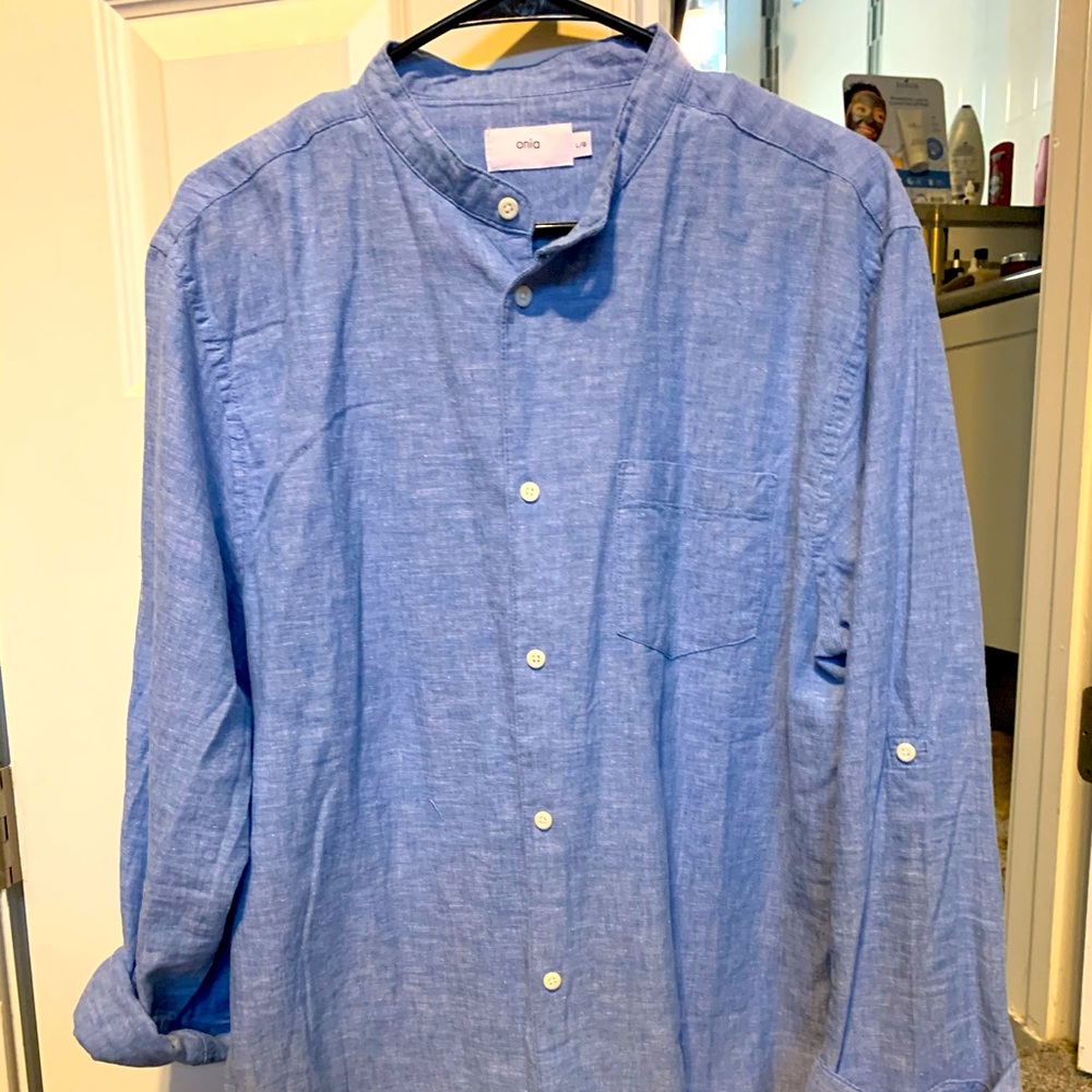 Onia button down eddy linen blend sz L